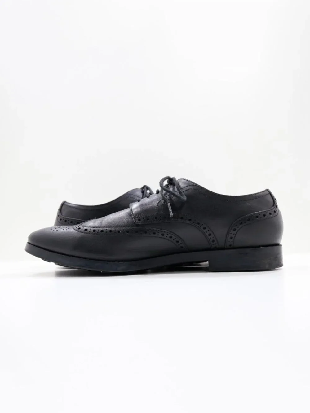 Cole Haan Grand OS Black Leather Wingtip Oxfords - 10 W